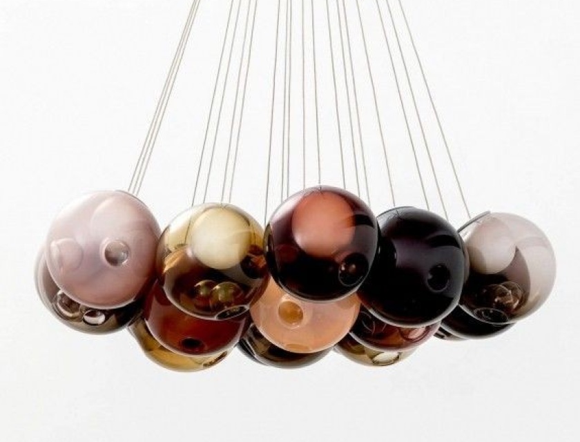 Bocci 28 Cluster opstelling van mondgeblazen glazen bollen