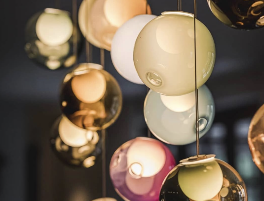 Bocci 28 mondgeblazen glazen hanglampen