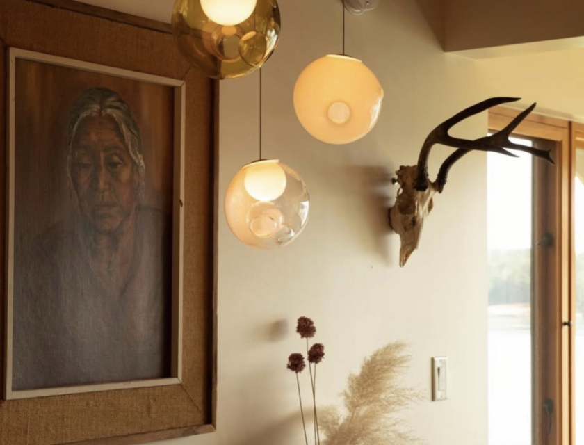 Bocci 28 Random glazen hanglamp als losse pendel in interieur