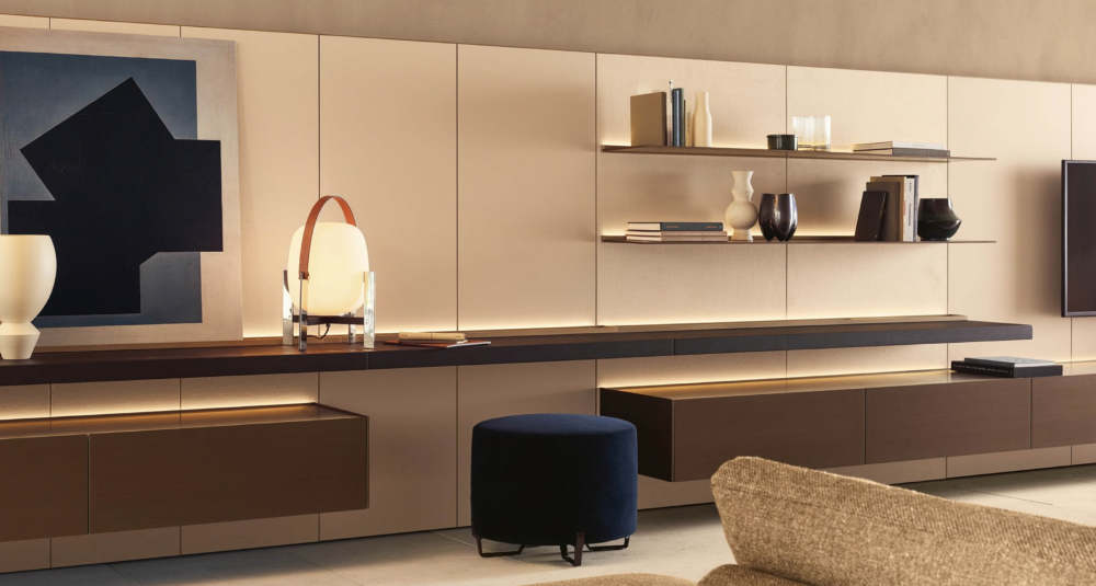 Poliform Code system with New York pouf