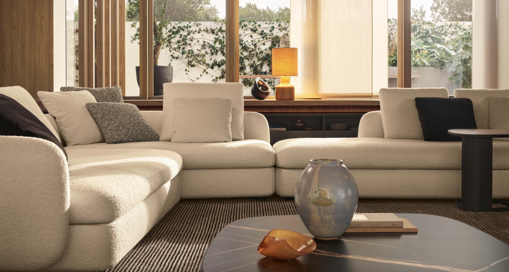Poliform Saint Germain sofa with Koishi coffee table